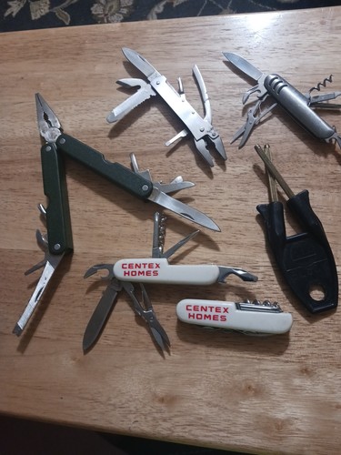 Folding Multi tool Knife Multipurpose Outdoor Pocket Pliers Lot Of 5 + More.