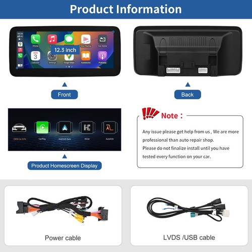 12.3 Inch Car Touchscreen Wireless CarPlay Android Auto for Mecedes Benz CLA ... - Picture 8 of 8