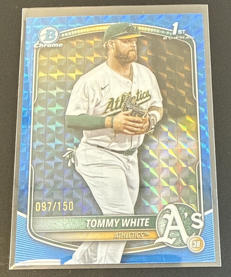 2025 Bowman Chrome Tommy White Blue Geometric #/150 1st Refractor Athletics