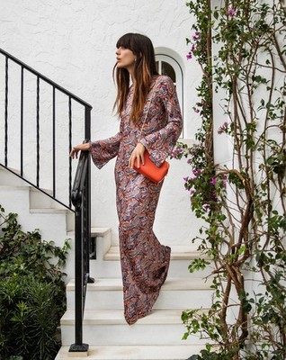 Veronica Beard Gemma Silk-Blend Satin Maxi Dress $698 Size 8