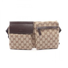 GUCCI GG tela cintura vita marsupio 28566 tela pelle beige marrone usato unisex