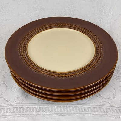 Paula Deen Southern Gathering Chestnut (4) Dinner Plates 11.25  Preowned No Chip