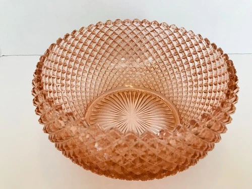 Anchor Hocking Pink Miss America Depression Glass Inward Curved Bowl