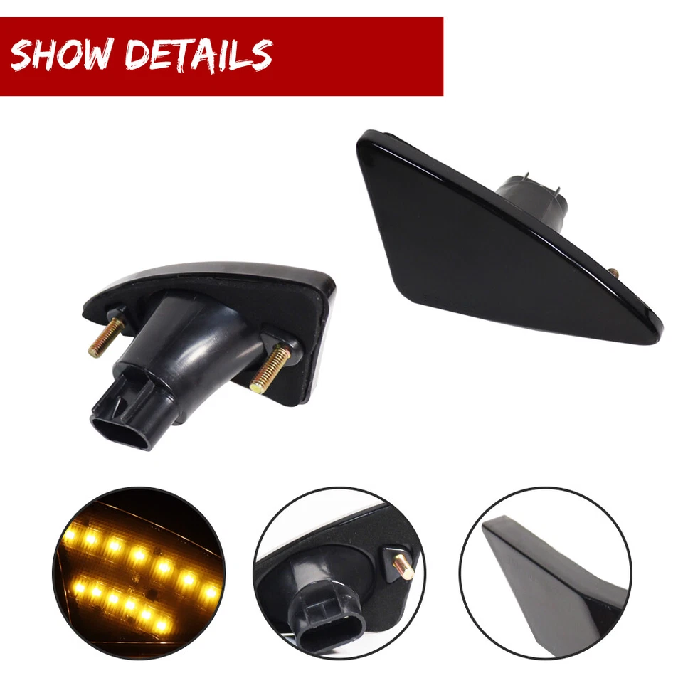 For Kenworth T660 T170 T270 2008-2021 Amber LED Side Marker Turn Signal Lights - Image 3 of 4