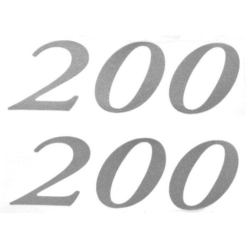 Palm Beach Boat Decal Pair "200" 3 3/4 Inch x 2 1/4 Inch Metallic