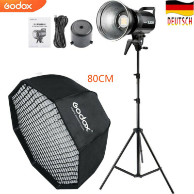 Godox SL-60W LED Lampe Leuchte + Stativ+80cm Grid Schirm Softbox (Nicht Bowens)