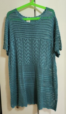 BLAIR Crochet Tunic Blue 2X Brand New