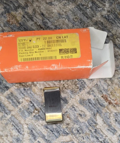 CALIBRATED MITUTOYO 614202-531 Gage Block,Square,Steel, 2.00 In ,ASME 0 6NRF1