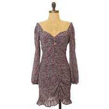 Floret Studios Nordstrom Mini Dress M Ditsy Floral Sweetheart Ruched NEW B45
