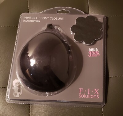 FIX Solutions C Cup Black Round Shape Bra with Bonus 3 Pair Fabric Concealers