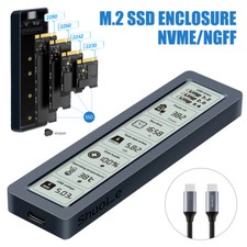 M.2 SSD Case USB C to C/A Aluminum w/ Screen ...