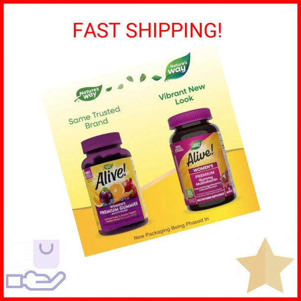 Nature’s Way Alive! Multivitamínico gomoso premium para mujer, apoya metabolitos energéticos Foto 2 de 2