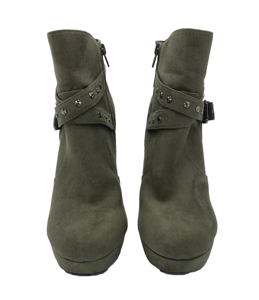 Tacones altos de aguja de gamuza verde GUESS GBG GGDeeka para mujer talla 8,5 M Foto 3 de 4