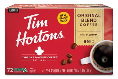 Tim Hortons Original Blend Medium Roast K-Cup Coffee Pods, 72 Ct