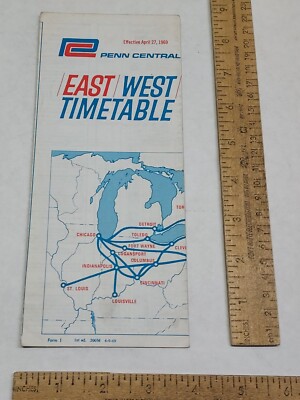 1969 - PENN CENTRAL - EAST / WEST - TIME TABLE - listing #4783