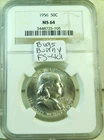 1956 Franklin half dollar NGC MS64 *FS 401 bugs bunny clash* BR