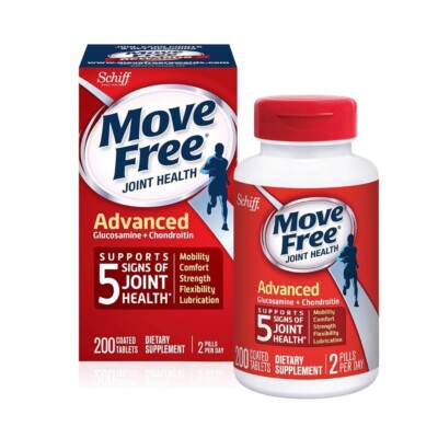 Schiff Move Free Advanced Joint Health Supplement ~ 200 Tablets ~ EXP 2026 !!!