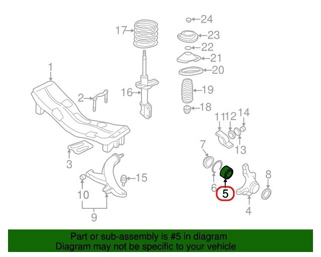 Subaru OEM Front Axle Shaft Carrier Wheel Bearing 28316FE0008A for Outback — 第 3/4 张图片