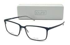 PURE P4011 410 Matte Navy  / Demo Lenses  56mm Eyeglasses