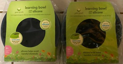 SET OF 2 Green Sprouts Silicone Learning Bowl - Navy Blue
