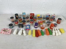 Vtg Pretend Play Food Lot Campbells Ritz Kelloggs Lipton Merry Lilbys Plastic 40