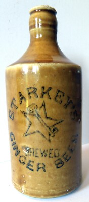 Starkey's Brewed Ginger Beer  Stoneware Bottle  c.1900+