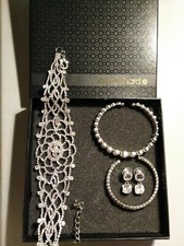 Jon Richard Sparkly Gem Jewellery Set, Two Bangles, Earrings And Choker...
