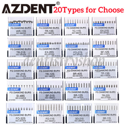 100Pcs AZDENT Dental Super Coarse FG Diamond Burs Fit For High Speed Handpiece