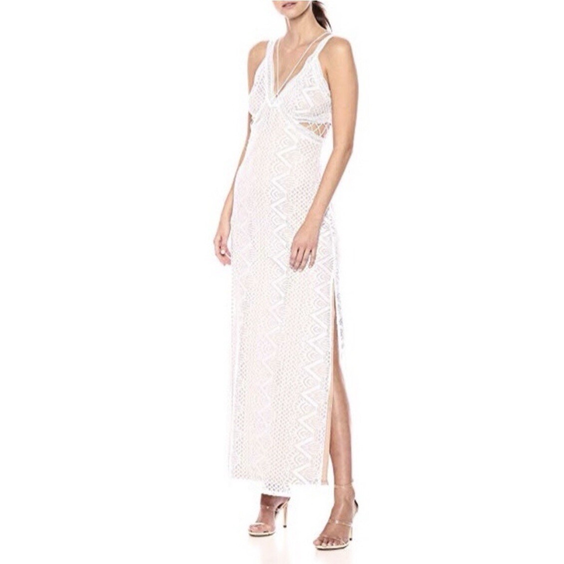 chinese dress ladies Off White Lace Maxi Dress With Crochet Top