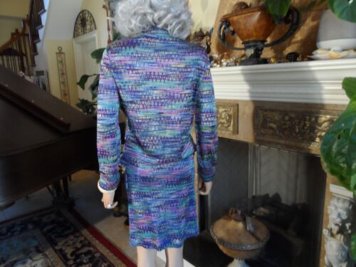 Missoni Blue Multi Zig Zag Print Knit Skirt & Jacket Suit Size IT 48 - US 12 - Picture 17 of 23