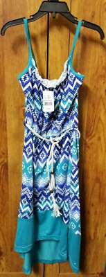  *NEW* One Step Up Size 6x Blue/Teal/White Sleeveless Dress  