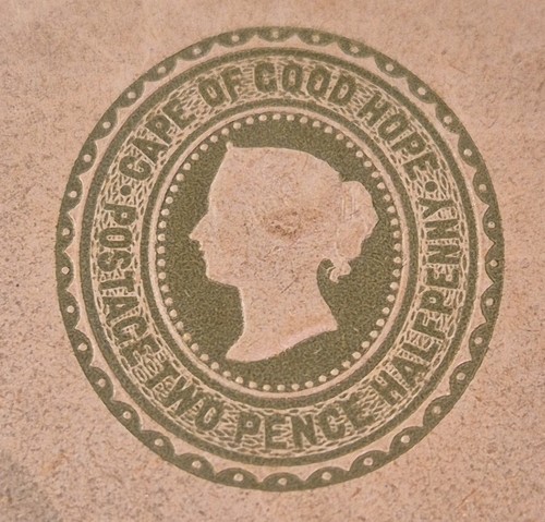 Cape of Good Hope QUEEN VICTORIA TWO PENCE HALF PENNY EMBOSSED ENVELOPE UNUSED - Picture 2 of 3