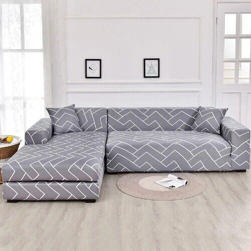 L-shape Need Order 2pieces Sofa Cover Elastic Couch Cover Corner Sectional - Foto 42 di 50
