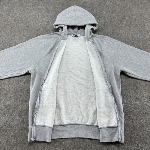 Undefeated Hoodie Mens L Grey Full Zip Sweater Fleece Solid Cotton Blend UNDFTD - Picture 6 of 12