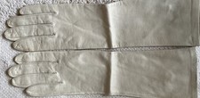 Antique Edwardian C1910 Ladies Leather Gloves Opera Length