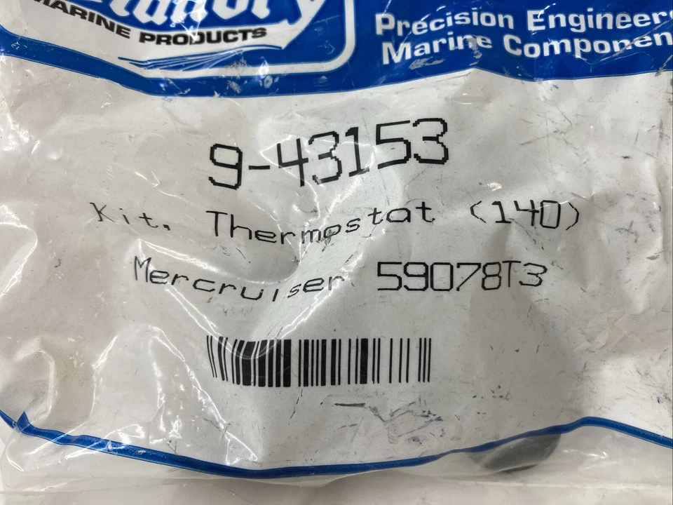 Kit de termostato Mallory Marine 9-43153 con junta Mercruiser 59078T3 GM 4/6 cilindros Foto 2 de 4