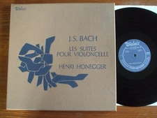 RARE FRENCH BOX 3LP HENRI HONEGGER JS BACH CELLO SUITES VALOIS CMB 22 ED1 1972