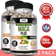 (2 Pack) MACA Plus Supplement 60ct, Assist Sexual Well-being, Healthy Energy 