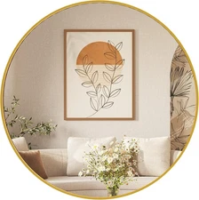 Sweetcrispy 24in Round Bathroom Mirrors for Wall, Bathroom Mirrors for Over