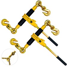 Ratchet Chain Binders 3/8" - 1/2" 2 Pack Adjustable Load Binder with 2 Gr...