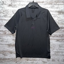 Oakley Shirt Mens XL Dark Grey Purple O Regular Fit Short Sleeve Polo