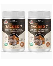 2 pack Sacred 7 Organic Mushroom Powder for Coffee - Premium Blend Lions Mane