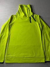 Nike Pro Women s Pullover Funnel Neck Yellow M Dri Fit Fleece Running Training