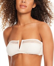 Sanctuary Women's Sea Crochet V-Wire Bandeau Bikini Top S