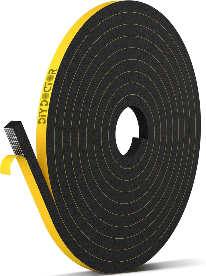 Draught Excluder Foam Tape Adhesive Weather Strip Door Window 10m x 12mm x 6mm - Image 3 of 4