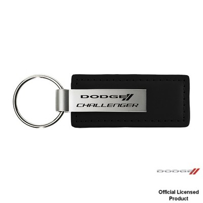 Dodge Challenger Black Leather Key Chain