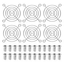 6 Pcs 60mm Fan Finger Grill Metal Ventilation Grill Cover with Screws, Silver