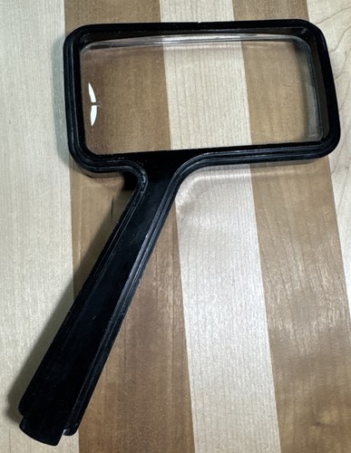 Vintage Bausch & Lomb Rectangular Reading Magnifying Glass Black Bakelite