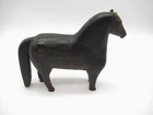 Antique Primitive 6" Carved Wood Folk Art Horse Old Red Black Paint