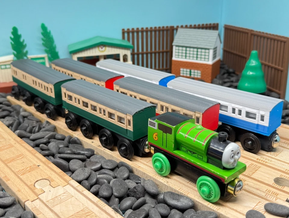 Wooden Railway Express Passenger & Brake Coach Train Custom for Thomas & Friends - Image 2 of 4